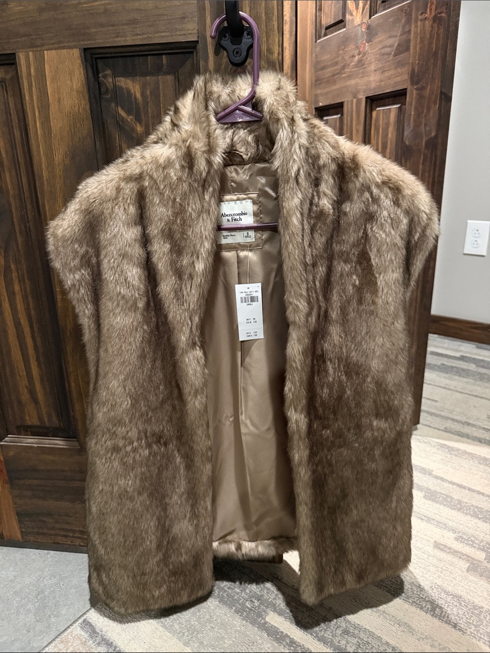 Abercrombie & Fitch Brown Faux Fur Vest